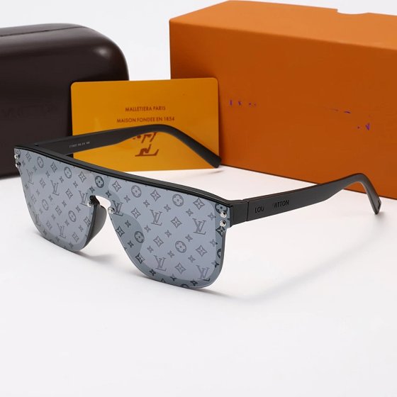 New Fashionable Sunglasses Women Sun Protection Anti-UV Men's Glasses Free Shipping LV Square Frame European American Style
