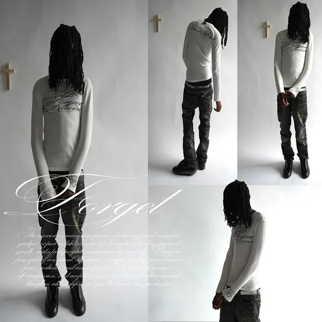 Unbranded T-Shirts Long-Sleeve Ribbed Graphic T-Shirt product detail image 9