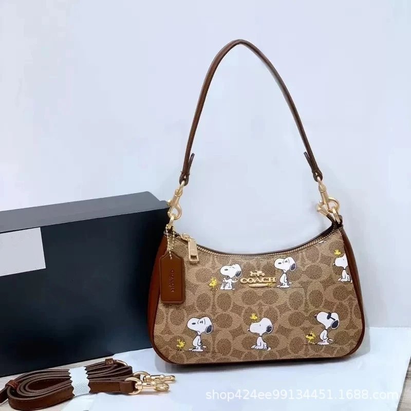 Coach x Peanuts Teri Shoulder Bag Signature Canvas Snoopy Print