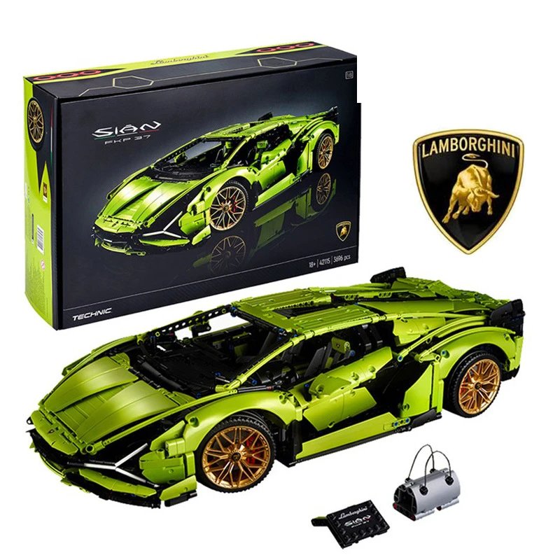 Cross border applicable to LEGO Technology Machinery Group 42115 Lamborghini sports car model assembly building block toys