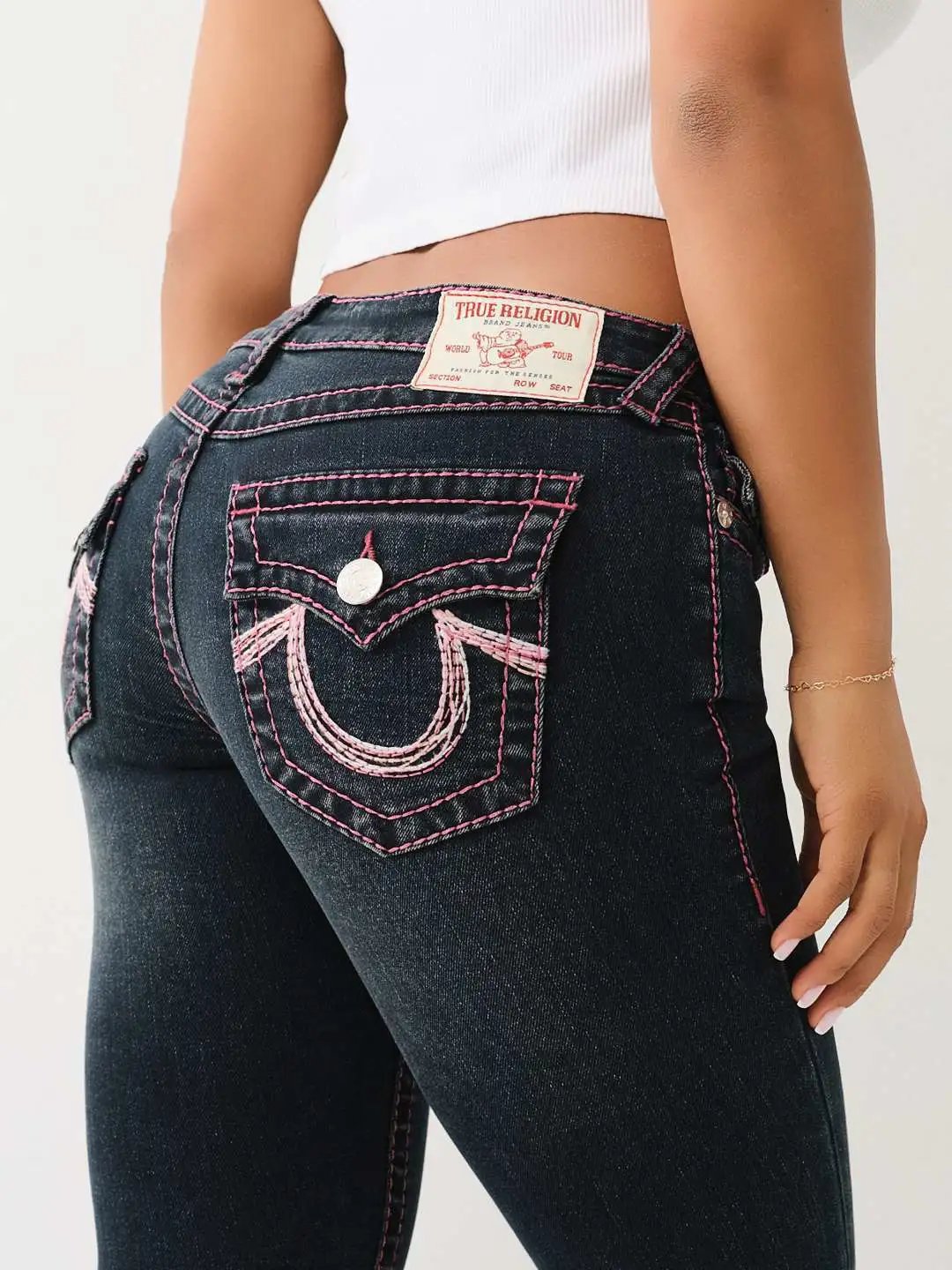 Dark blue with pink stitching [ships after New Year]