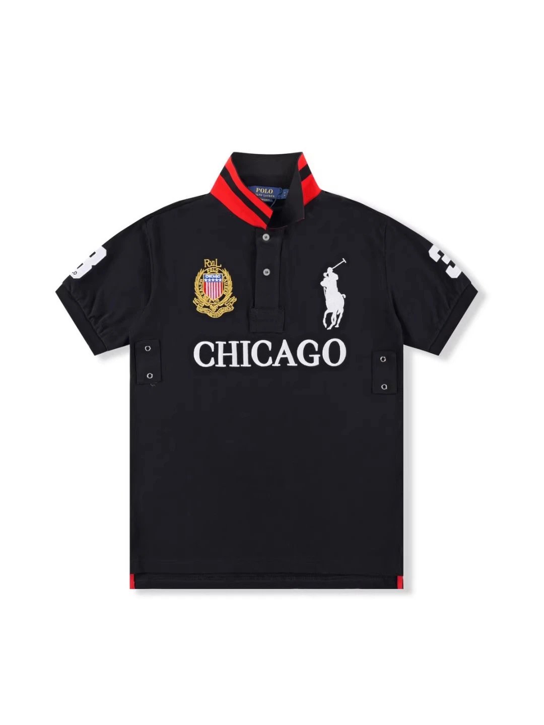 Hot Selling Embroidered Lapel City Graphic Summer Men's Casual Big & Tall T-Shirt Foreign Trade Cross-Border