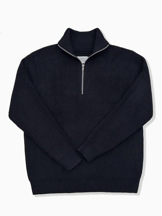 Four cornered half zipper high neck sweater, wool blend jacket, loose and lazy style knitted sweater top, unisex
