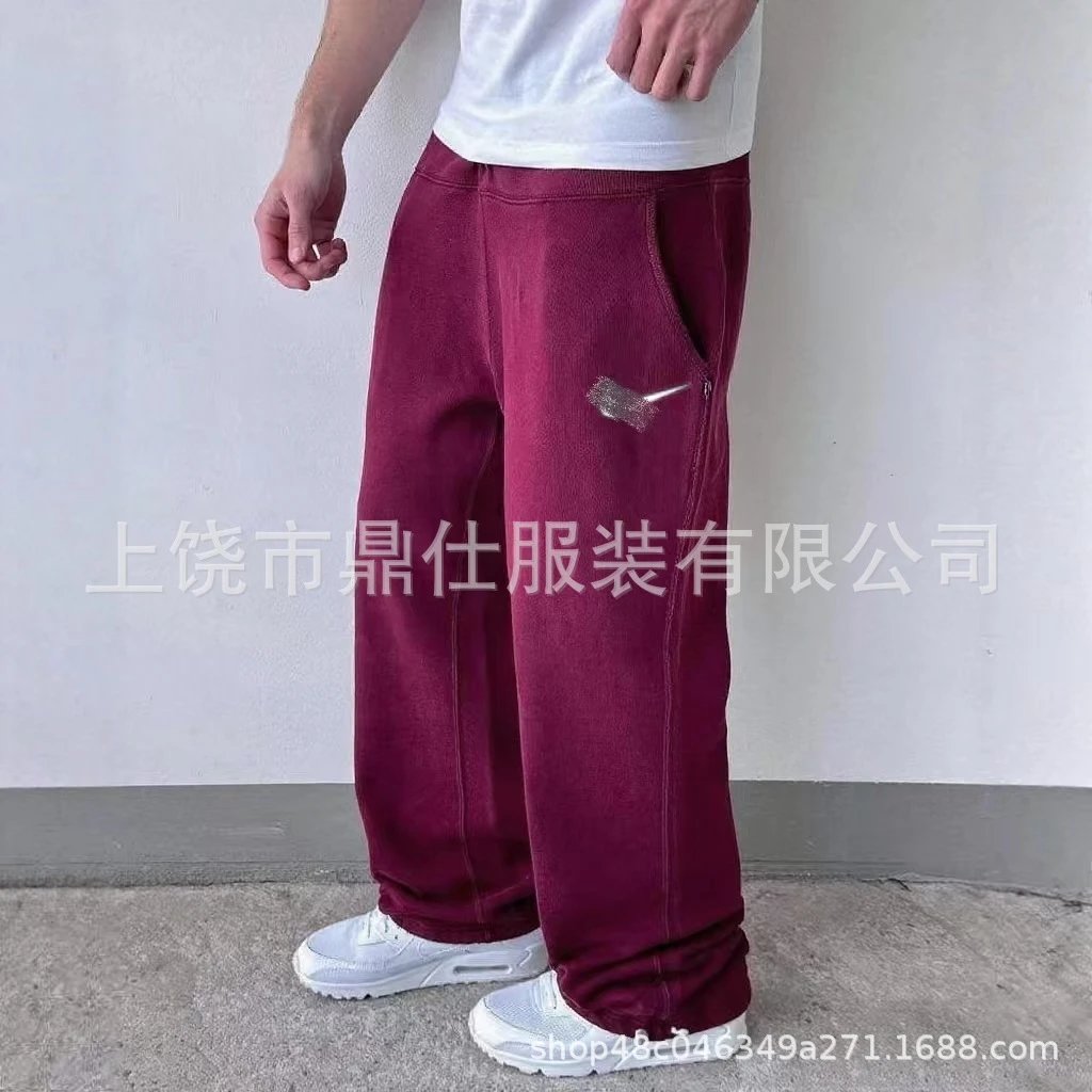Unisex Loose Fit Casual Sweatpants with Embroidered Logo, Soft Thermal Fabric, Slimming Design