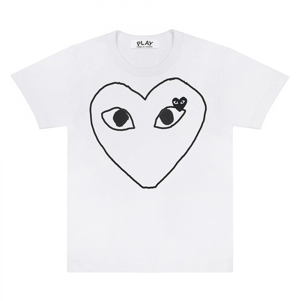 Comme des Garçons T-Shirts PLAY heart graphic — CJ13-White