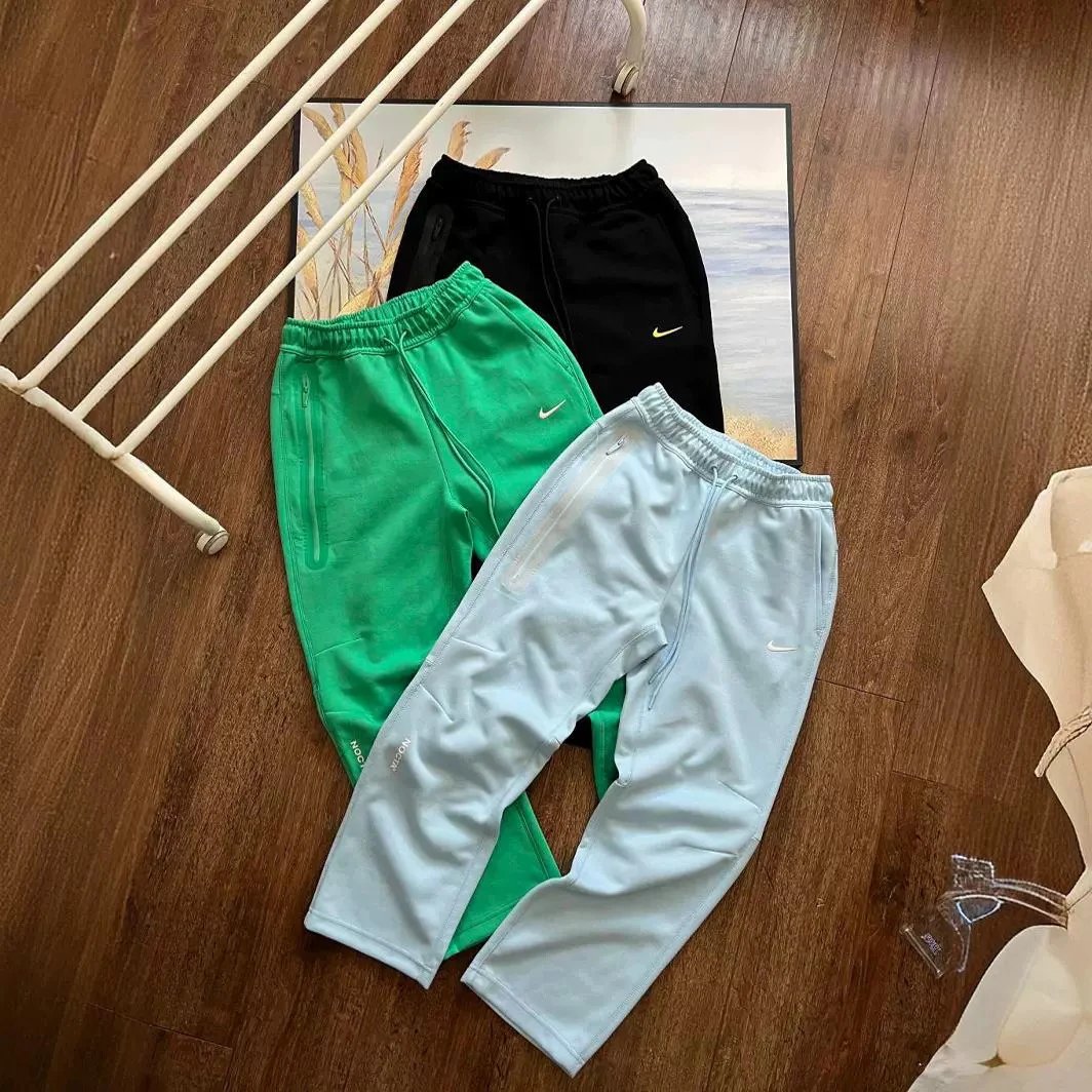 NOCTA Collaboration Series Small Swoosh Woven Cotton Straight Leg Pants Casual Sweatpants for Couples