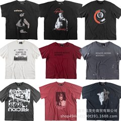 Cross border erd new melancholic rich second-generation vintage worn slogan printed short sleeved American trendy casual t-shirt high street