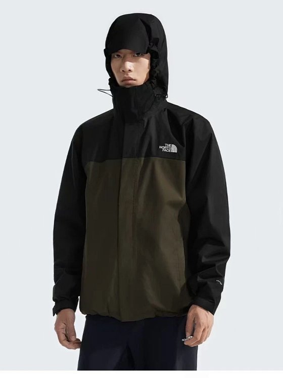 TNF Windbreaker Jacket for Spring and Fall Outdoor Hooded Cotton Jacket with Embroidered Logo - Loose Fit