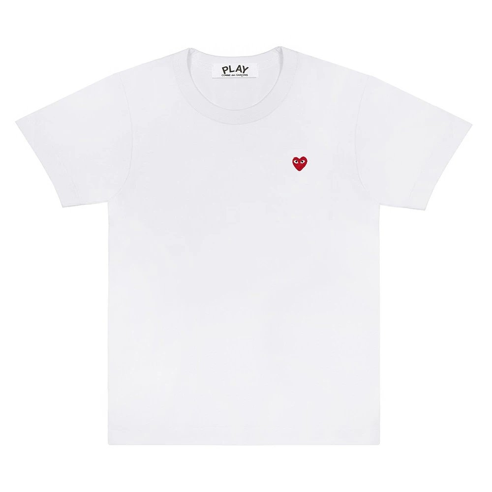 Comme des Garçons T-Shirts PLAY heart graphic — CJ07-White