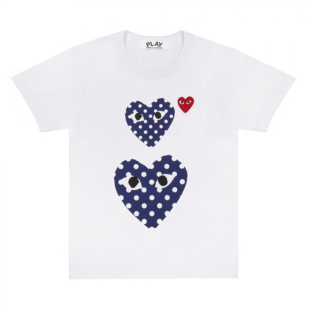 Comme des Garçons T-Shirts PLAY heart graphic — CJ16-White