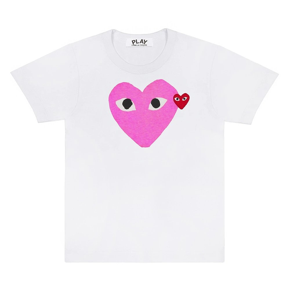 Comme des Garçons T-Shirts PLAY heart graphic — CJ20-White