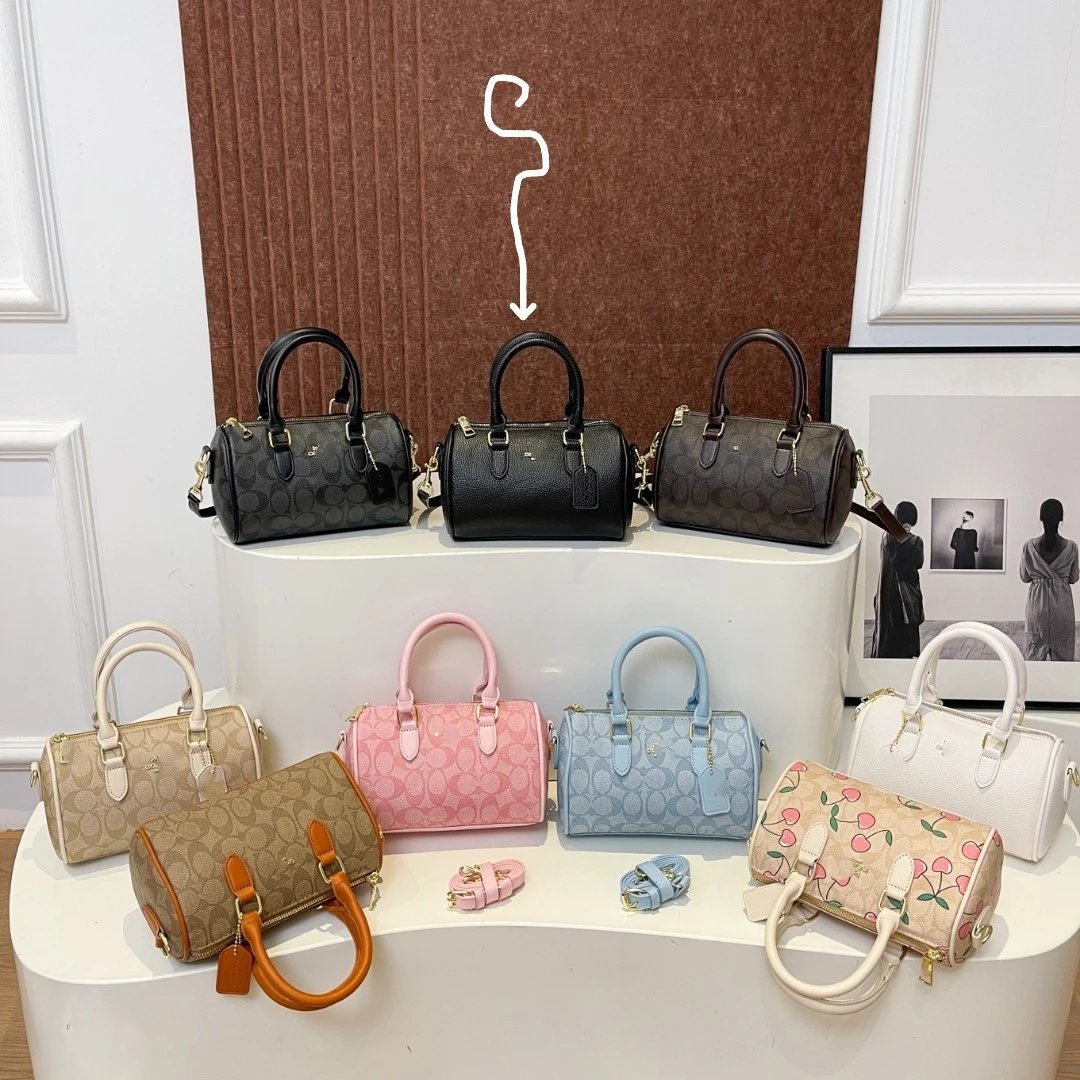 Coach Rowan Satchel Mini Black Pebbled Leather