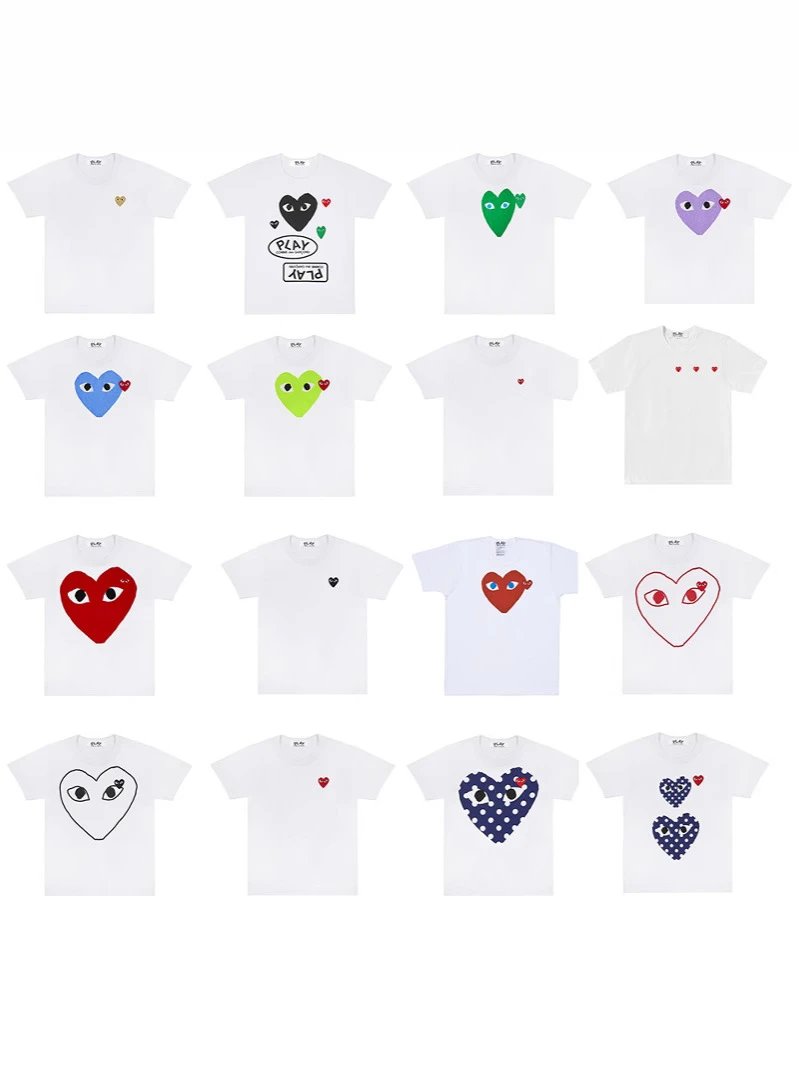 25SS Foreign Trade Chuan Jiuchao Brand Love Men and Women Embroidered Round Neck Simple Loose Short Sleeve T-shirt Top PLA