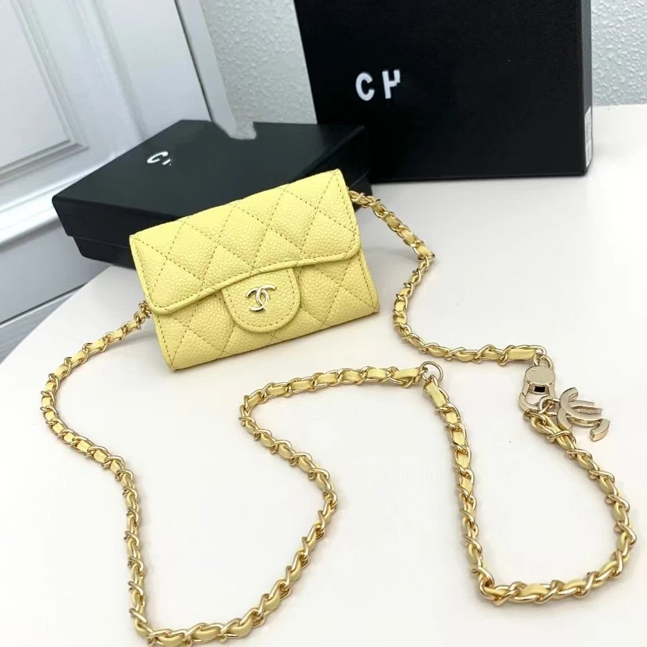 Xiaoxiangfeng mini card bag, zero wallet, mini cute 2024 new genuine leather waist bag, women's chain crossbody small square bag
