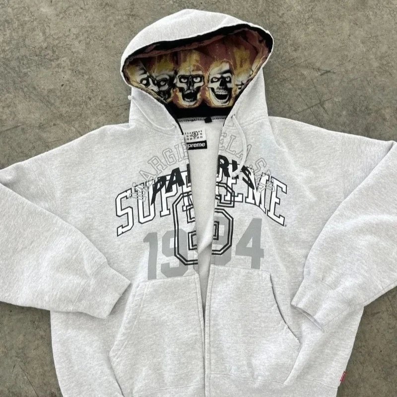 Zip-Up Cardigan 2024 New Cross-Border 1994 English Print National Trend Treasure Boy Hoodie Wholesale