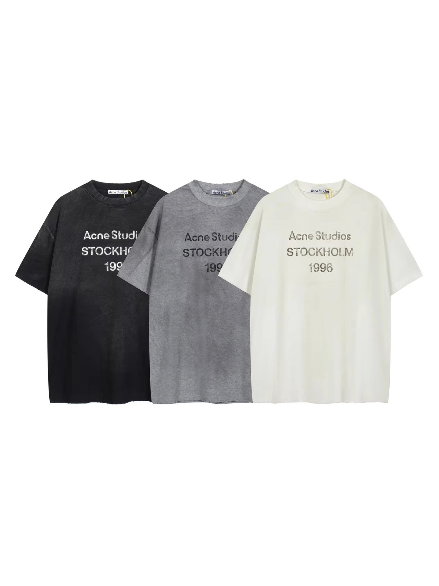 Streetwear Washed Ripped Vintage 'A' Letter Graphic High Street Long Sleeve Unisex Tee