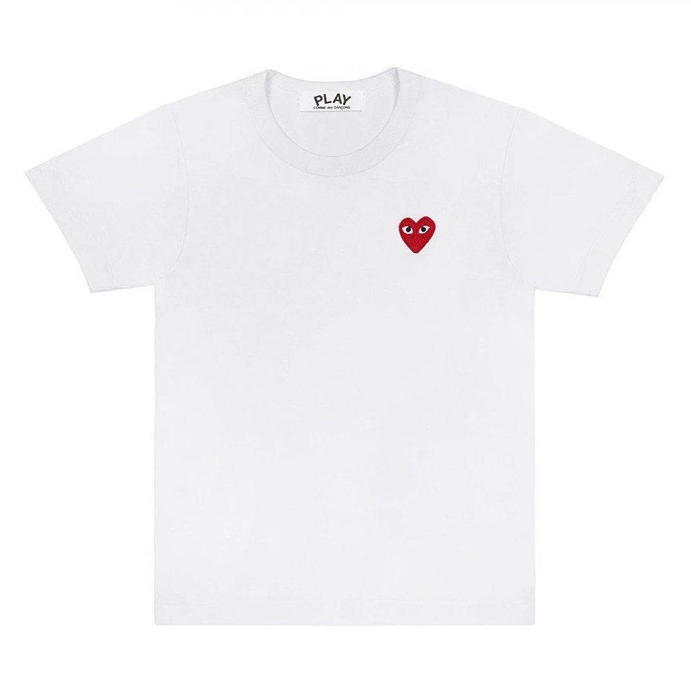 Comme des Garçons T-Shirts PLAY heart graphic — CJ14-White