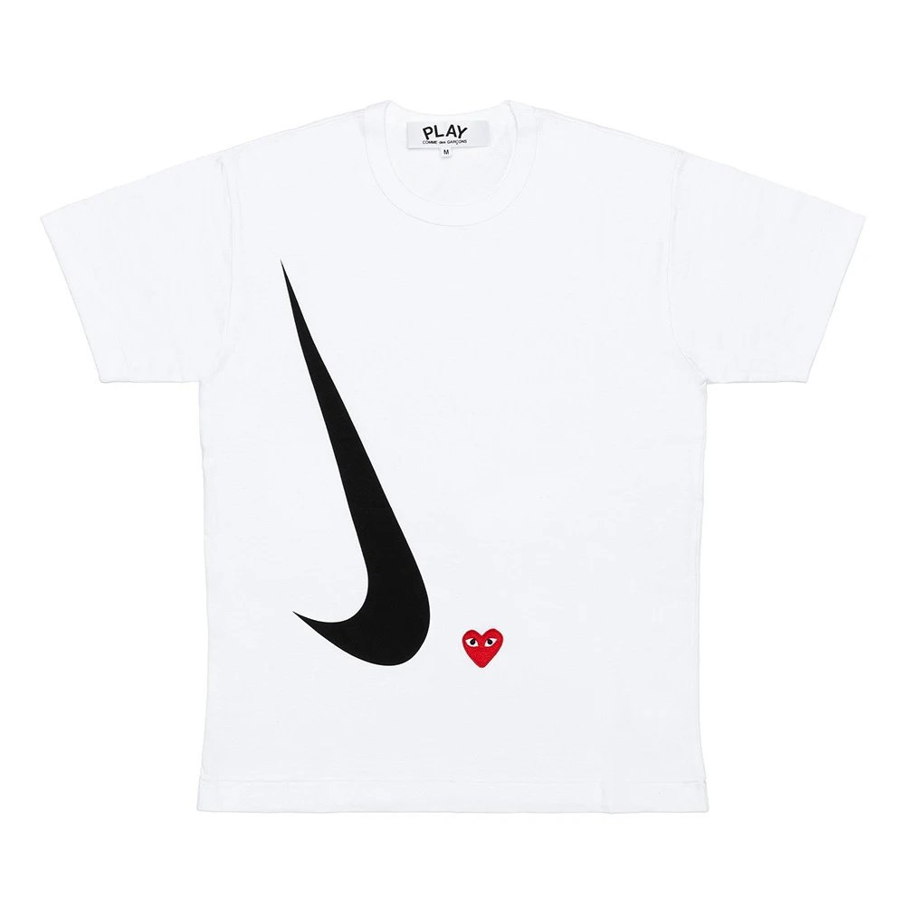 Comme des Garçons T-Shirts PLAY heart graphic — CJ23-White