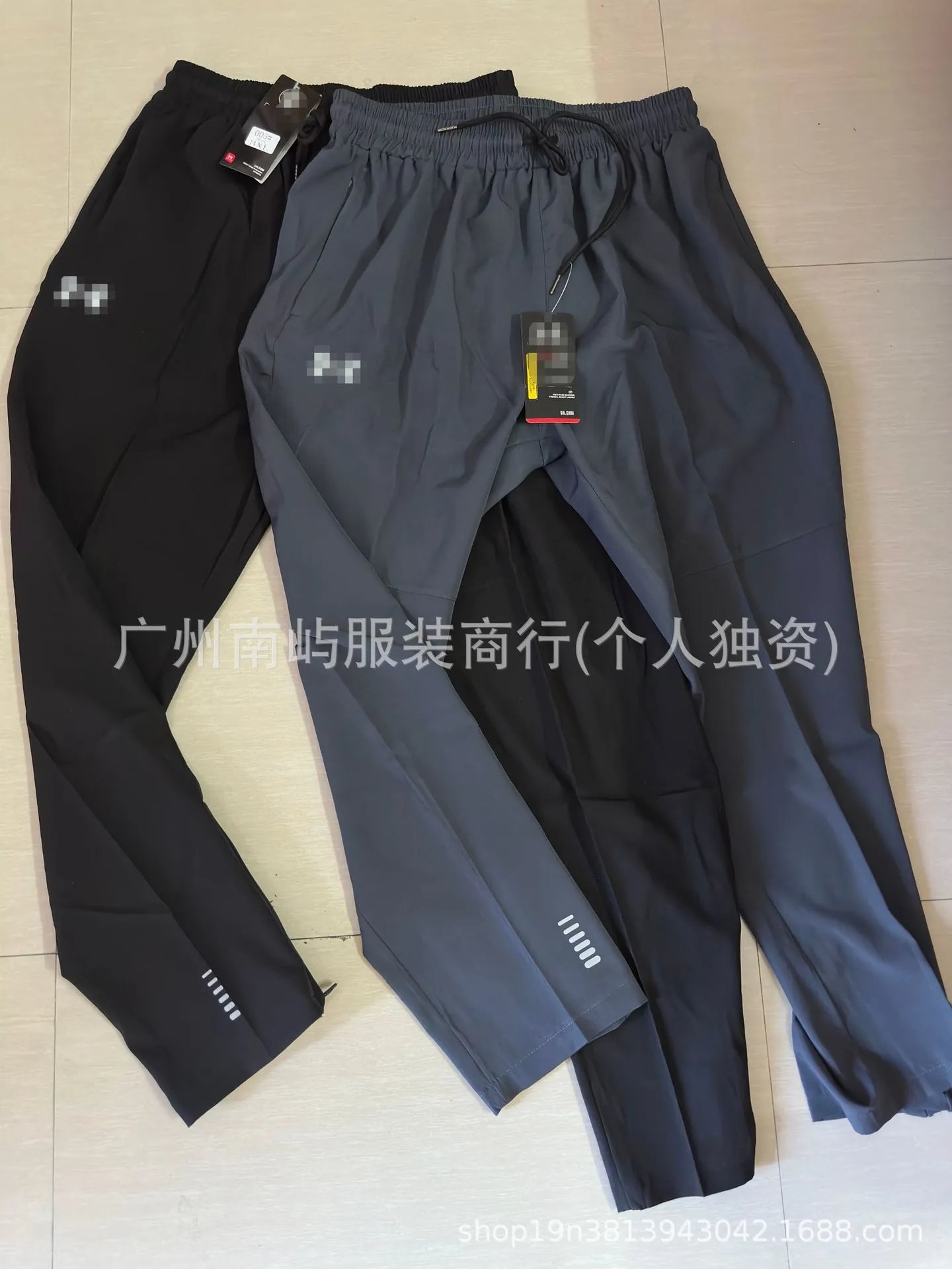 Summer new men's ice silk quick drying sports pants ultra-thin, comfortable, breathable zipper outdoor running versatile pants