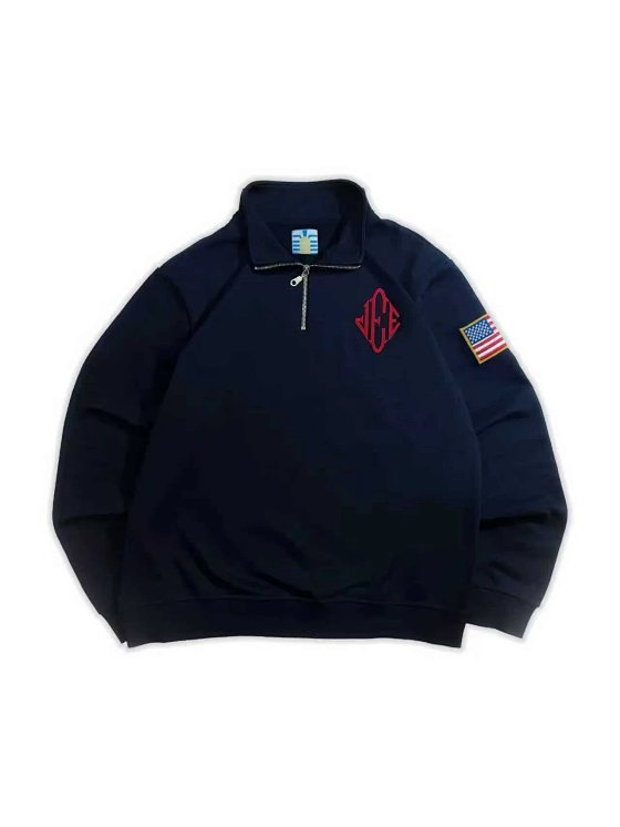 2026 New American Retro Flap Collar Sweatshirt Men Streetwear Embroidered Baseball Jacket Loose Coat Unisex Couple Style