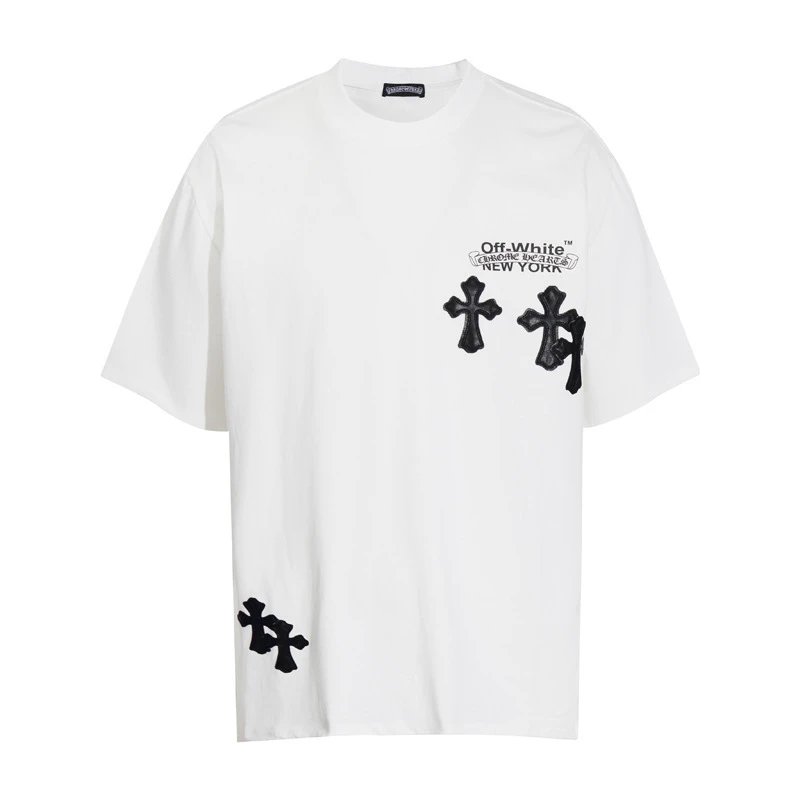 Chrome Hearts Off-White New York T-shirt Multi Cross Patch White