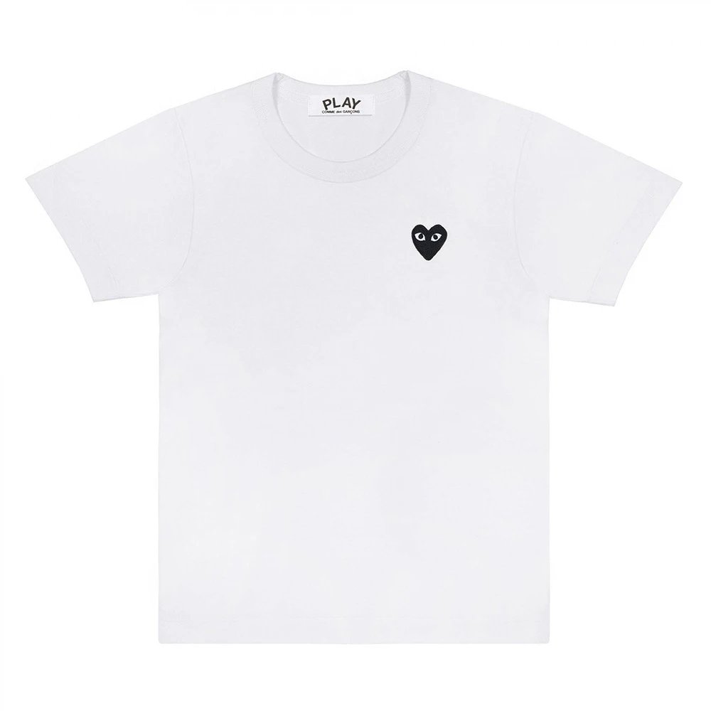 Comme des Garçons T-Shirts PLAY heart graphic — CJ10-White