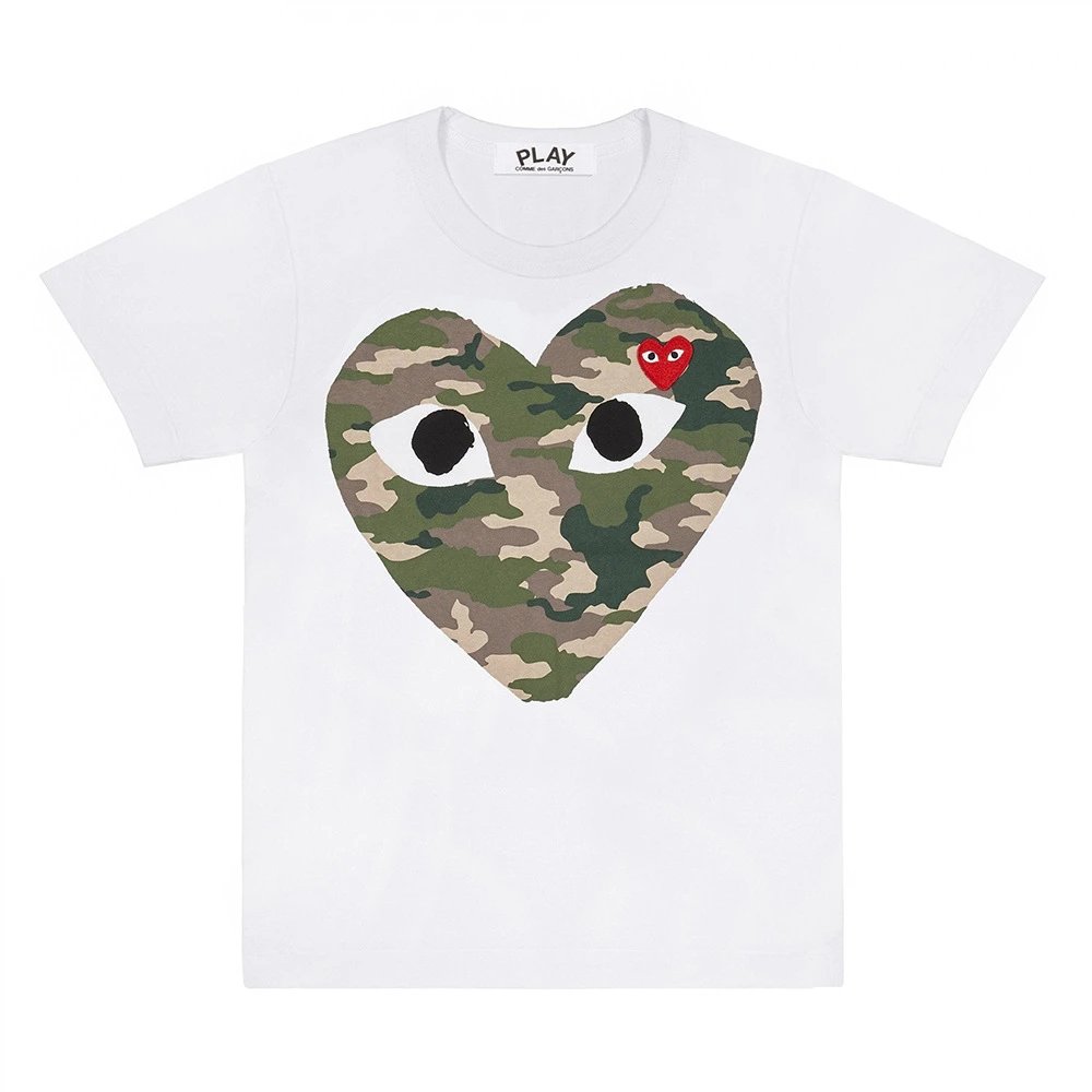 Comme des Garçons T-Shirts PLAY heart graphic — CJ17-White