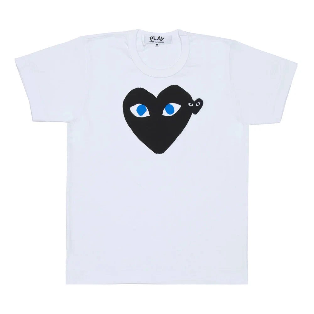 Comme des Garçons T-Shirts PLAY heart graphic — CJ18-White