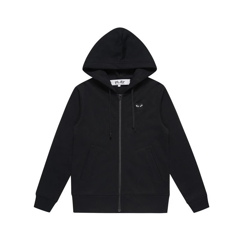 Comme des Garçons Play Big Black Heart Zip Up Hoodie Black