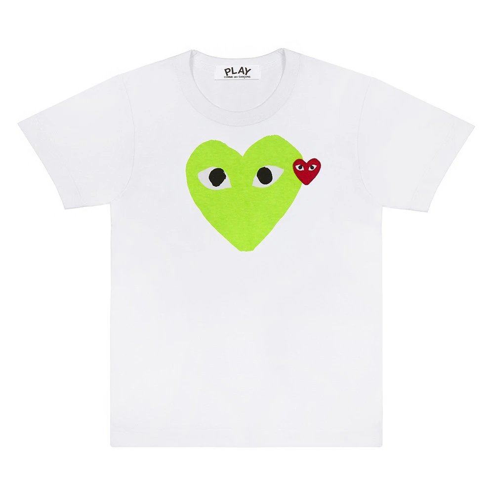 Comme des Garçons T-Shirts PLAY heart graphic — CJ06-White