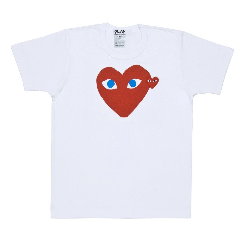 Comme des Garçons T-Shirts PLAY heart graphic — CJ11-White