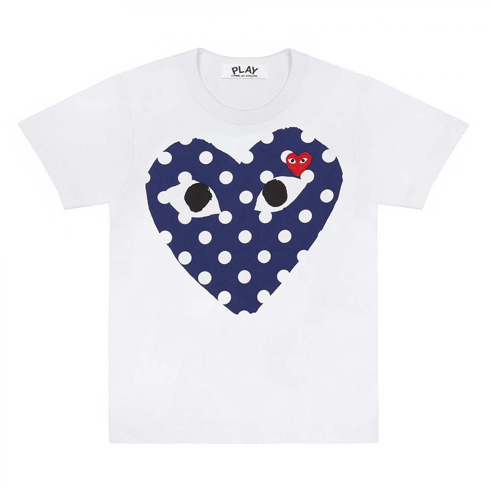 Comme des Garçons T-Shirts PLAY heart graphic — CJ15-White