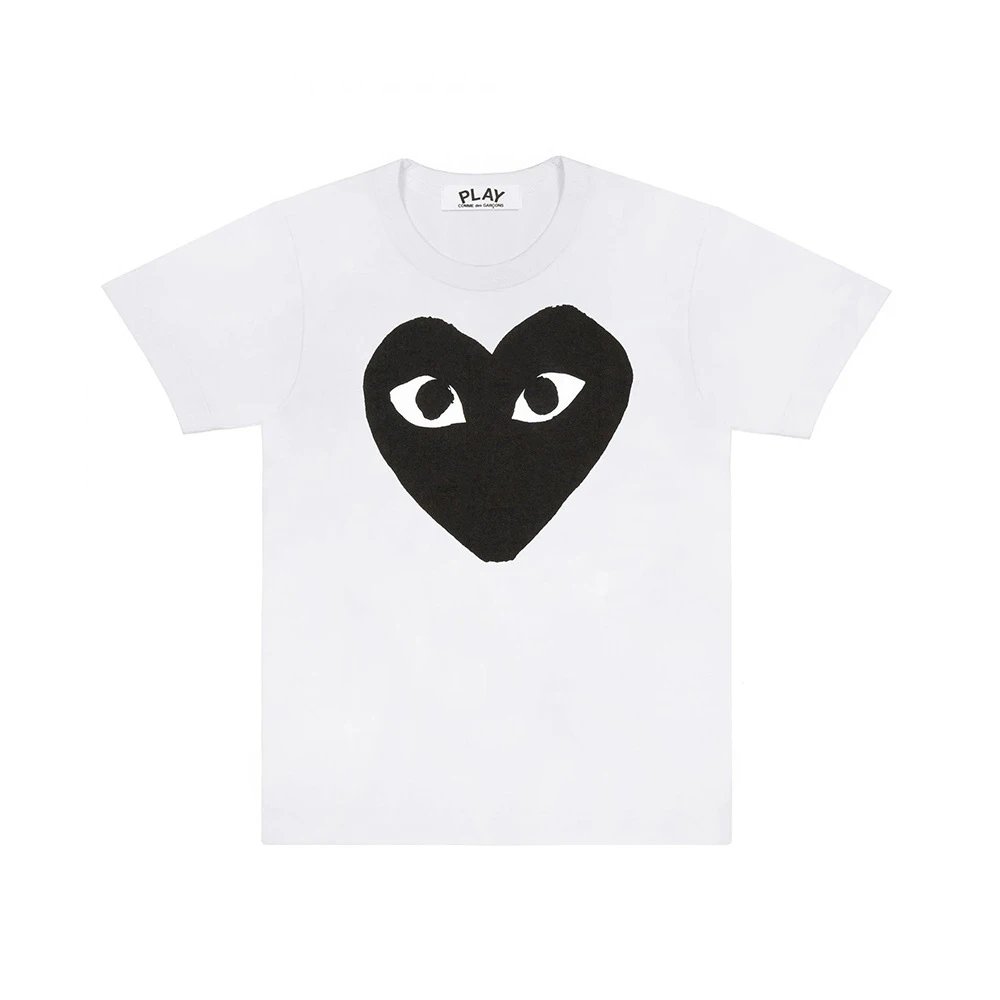 Comme des Garçons T-Shirts PLAY heart graphic — CJ22-White