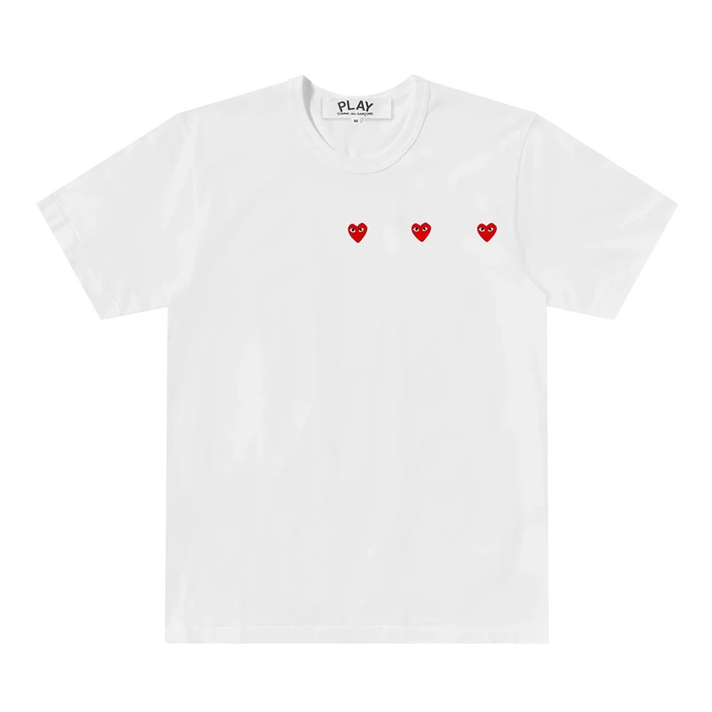 Comme des Garçons T-Shirts PLAY heart graphic — CJ08-White