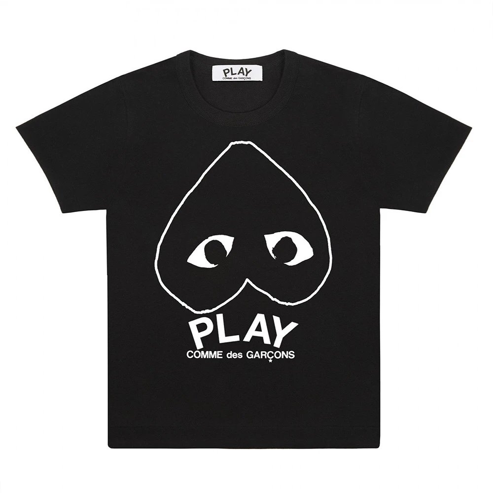 Comme des Garçons T-Shirts PLAY heart graphic — CJ07-Black