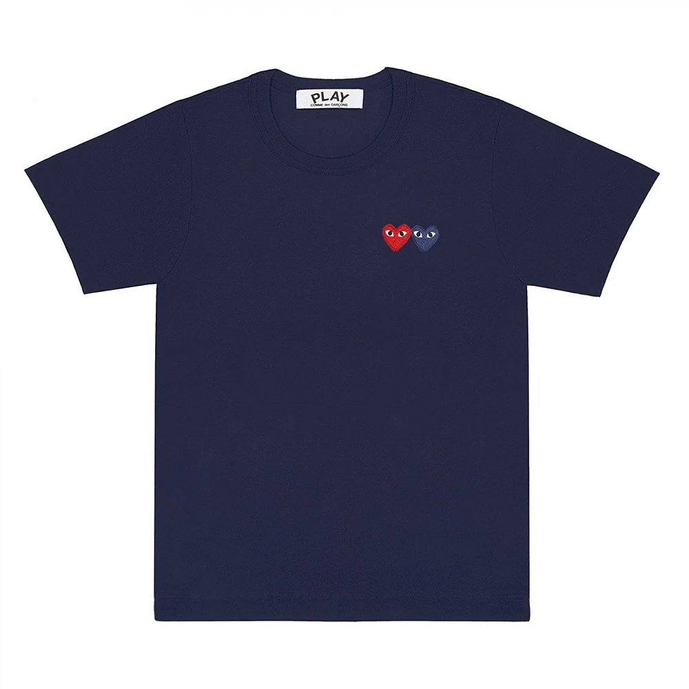 Comme des Garçons T-Shirts PLAY heart graphic — CJ04-Navy Blue