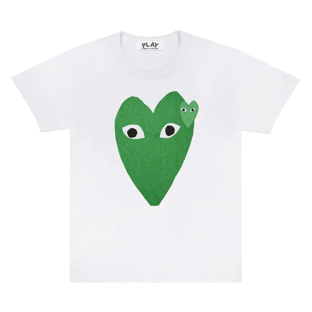 Comme des Garçons T-Shirts PLAY heart graphic — CJ19-White