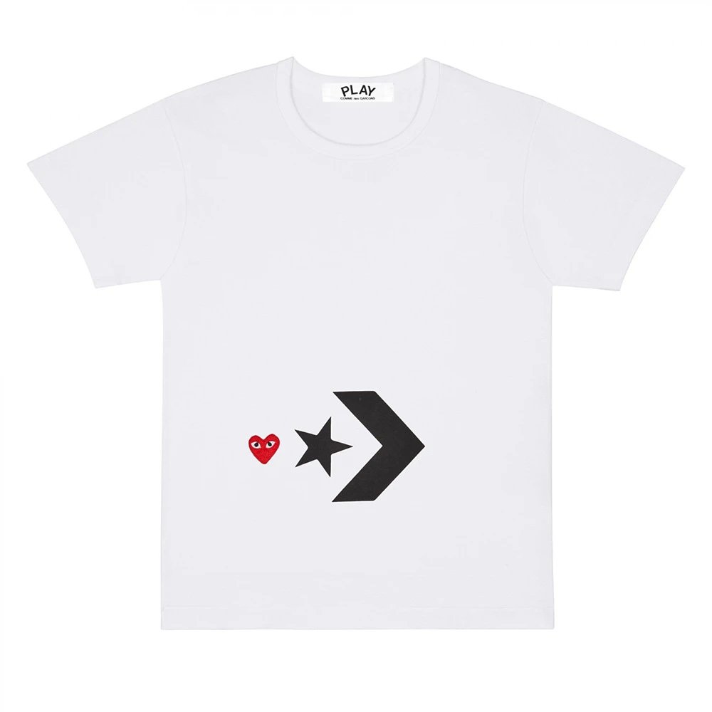 Comme des Garçons T-Shirts PLAY heart graphic — CJ25-White