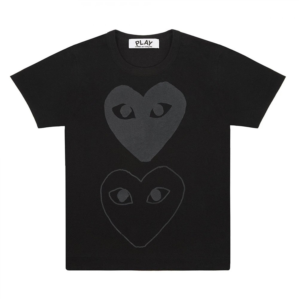 Comme des Garçons T-Shirts PLAY heart graphic — CJ05-Black