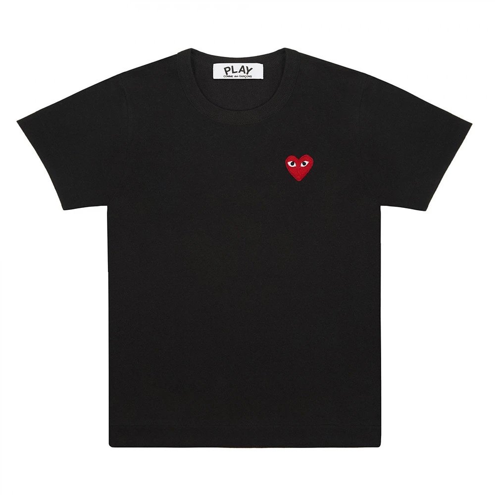 Comme des Garçons T-Shirts PLAY heart graphic — CJ09-Black