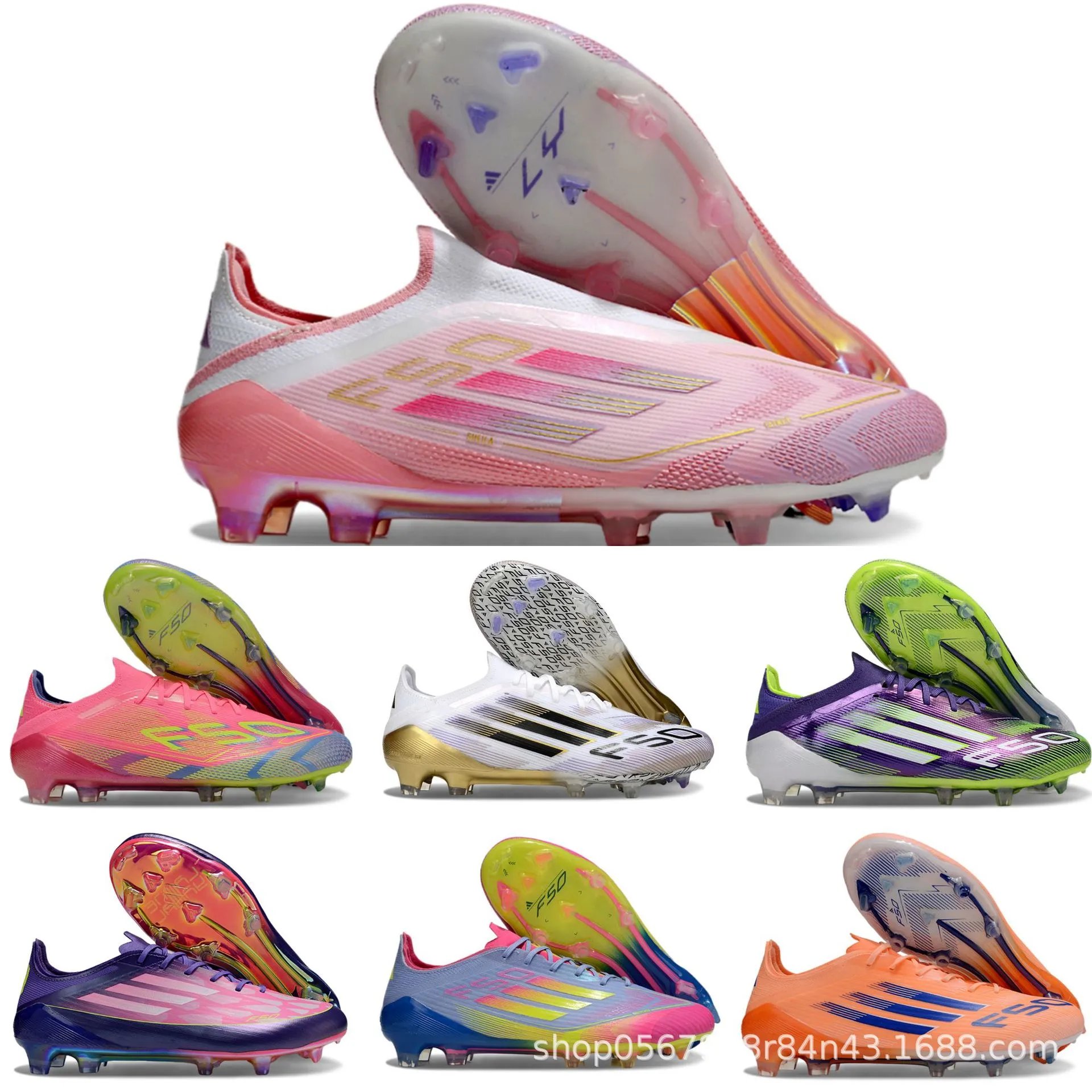 Yamal F50 Soccer Cleats No-Lace FG Long Studs Men AG Short Studs TF Turf Shoes Student Kids Training Waterproof