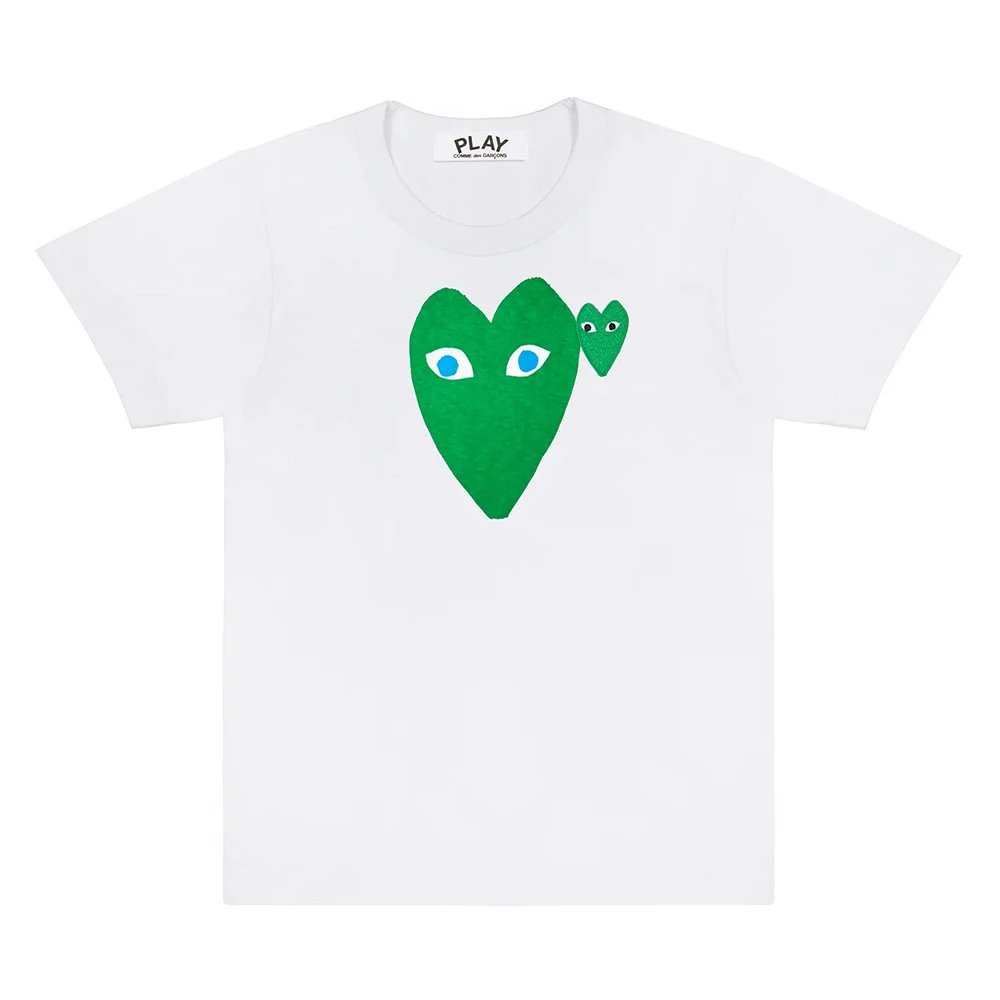 Comme des Garçons T-Shirts PLAY heart graphic — CJ03-White