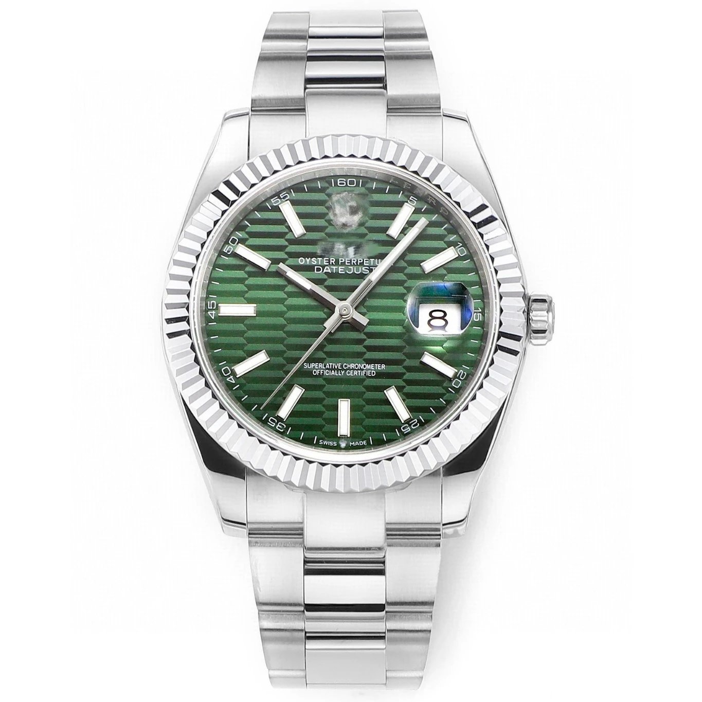 Laojia Men's Diary Type Automatic Mechanical Oyster Steel Belt Men's Style Diamond Sapphire Single Calendar Couple