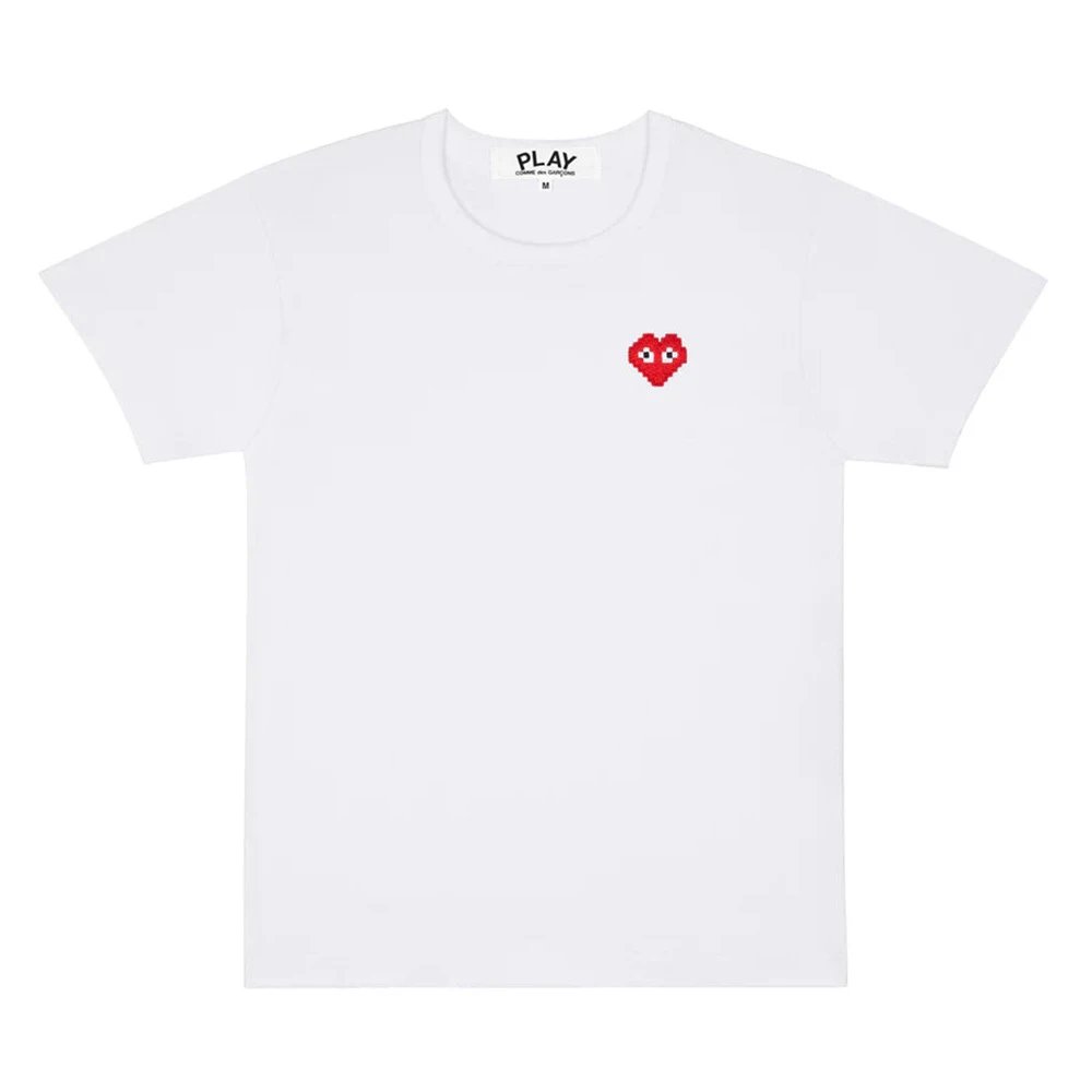 Comme des Garçons T-Shirts PLAY heart graphic — CJ28-White
