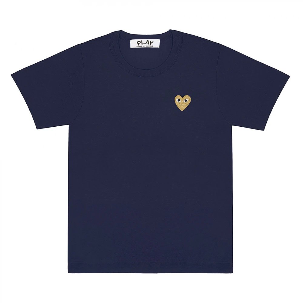 Comme des Garçons T-Shirts PLAY heart graphic — CJ01-Navy Blue