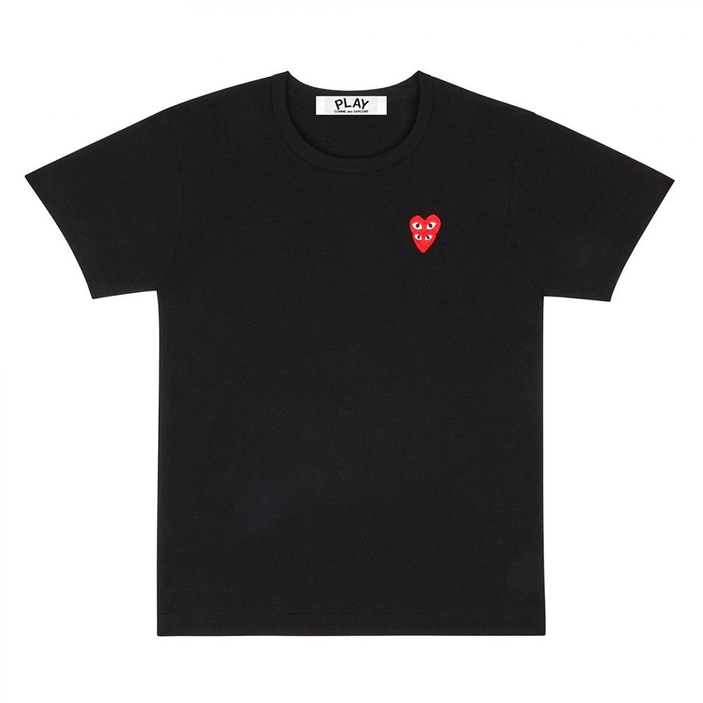 Comme des Garçons T-Shirts PLAY heart graphic — CJ01-Black