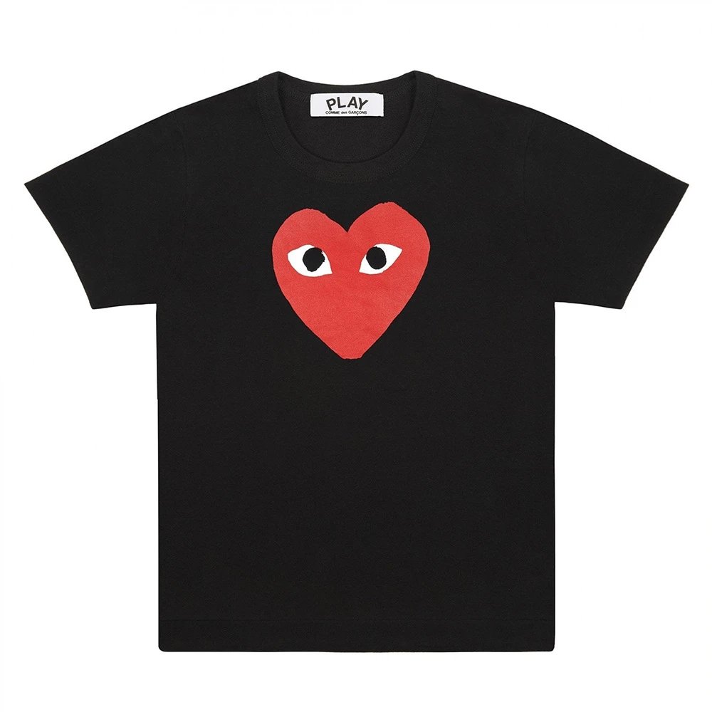 Comme des Garçons T-Shirts PLAY heart graphic — CJ08-Black