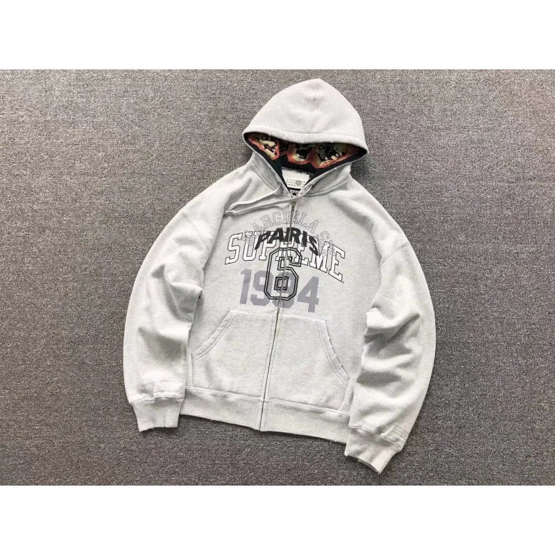E573#Zip-Up Hoodie Gray