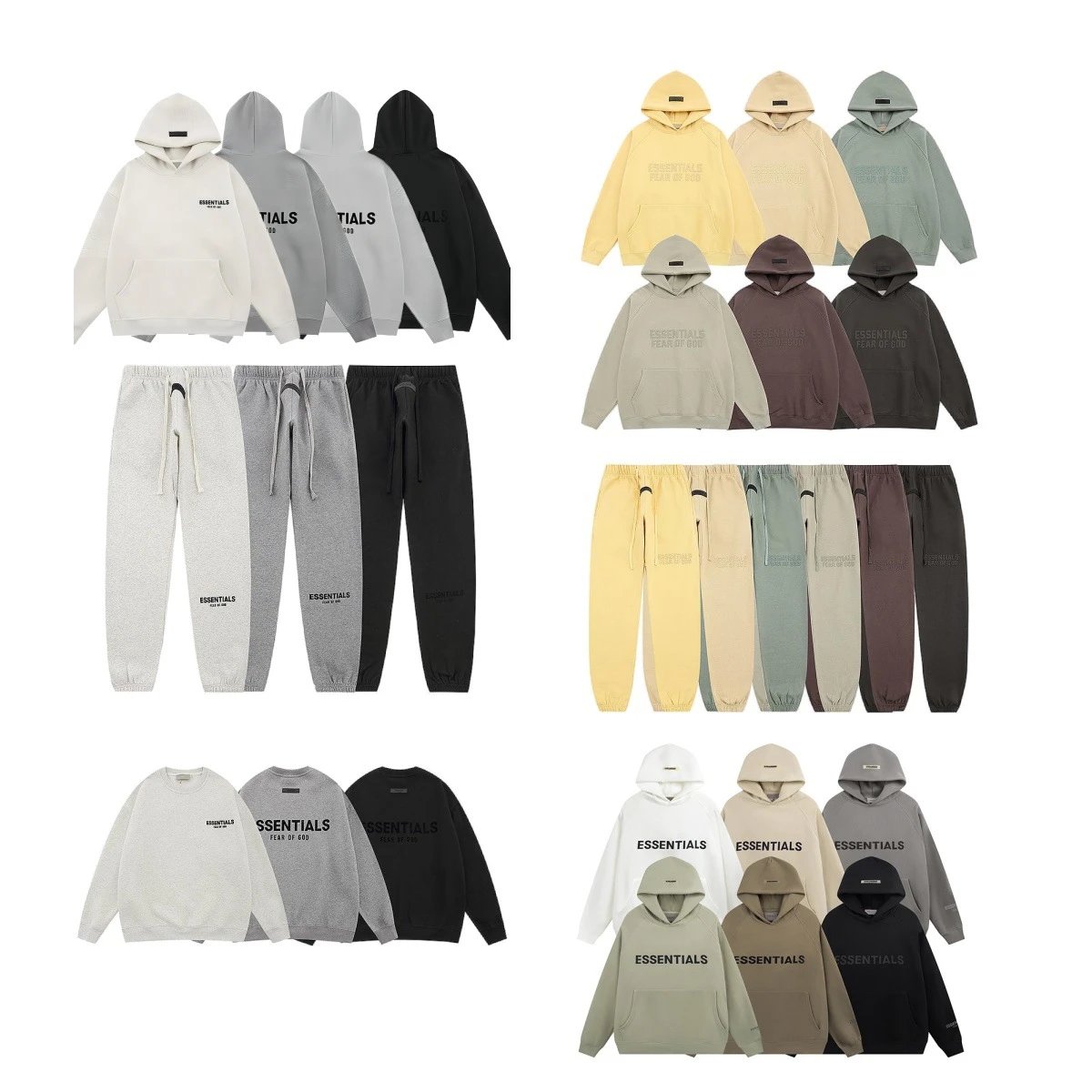 ESS Cross border New Hooded Round Neck Short T Shorts FOG Loose Men and Women Couple Classic Casual Cotton