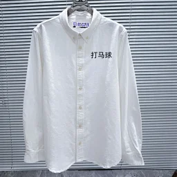 thumbnail for High Quality RL Pony Embroidery Oxford Spun Shirt Men and Women Couple Casual Long Sleeve Old Money Style Cross-border Foreign Trade